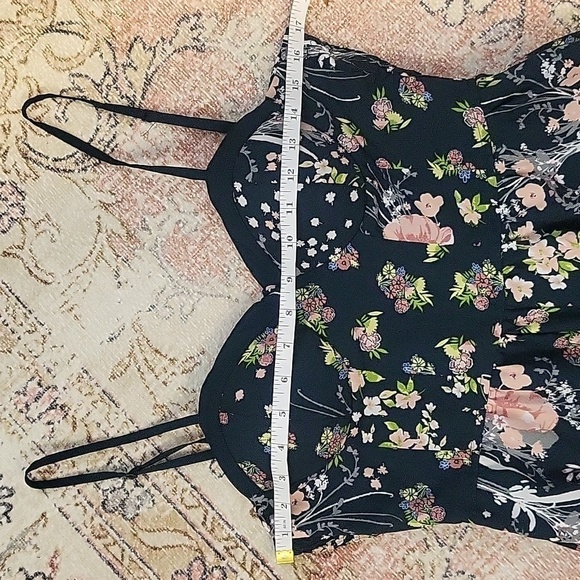 Band of Gypsies Smocked Back Corset Bra Top Floral Jumper with Pockets Size S - Picture 4 of 14